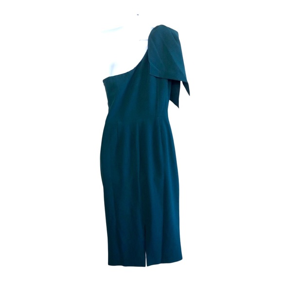 Dress the Population Tiffany Pine One-Shoulder Evening Midi Dress Size L - Picture 2 of 16